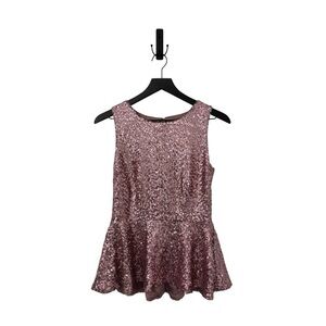 ANTHROPOLOGIE SUNDAY IN BROOKLYN Sequin Peplum Tank in Pink